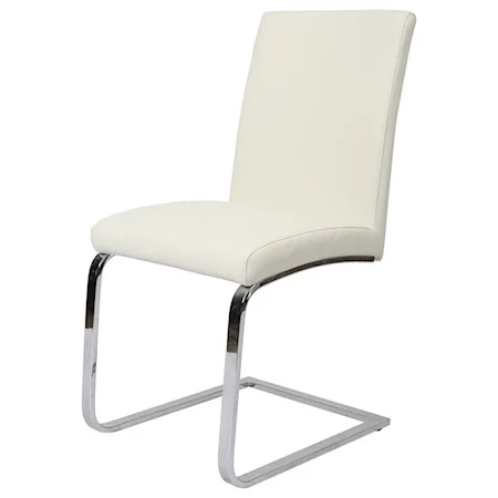 Contemporary Off White Upholstered Side Chair